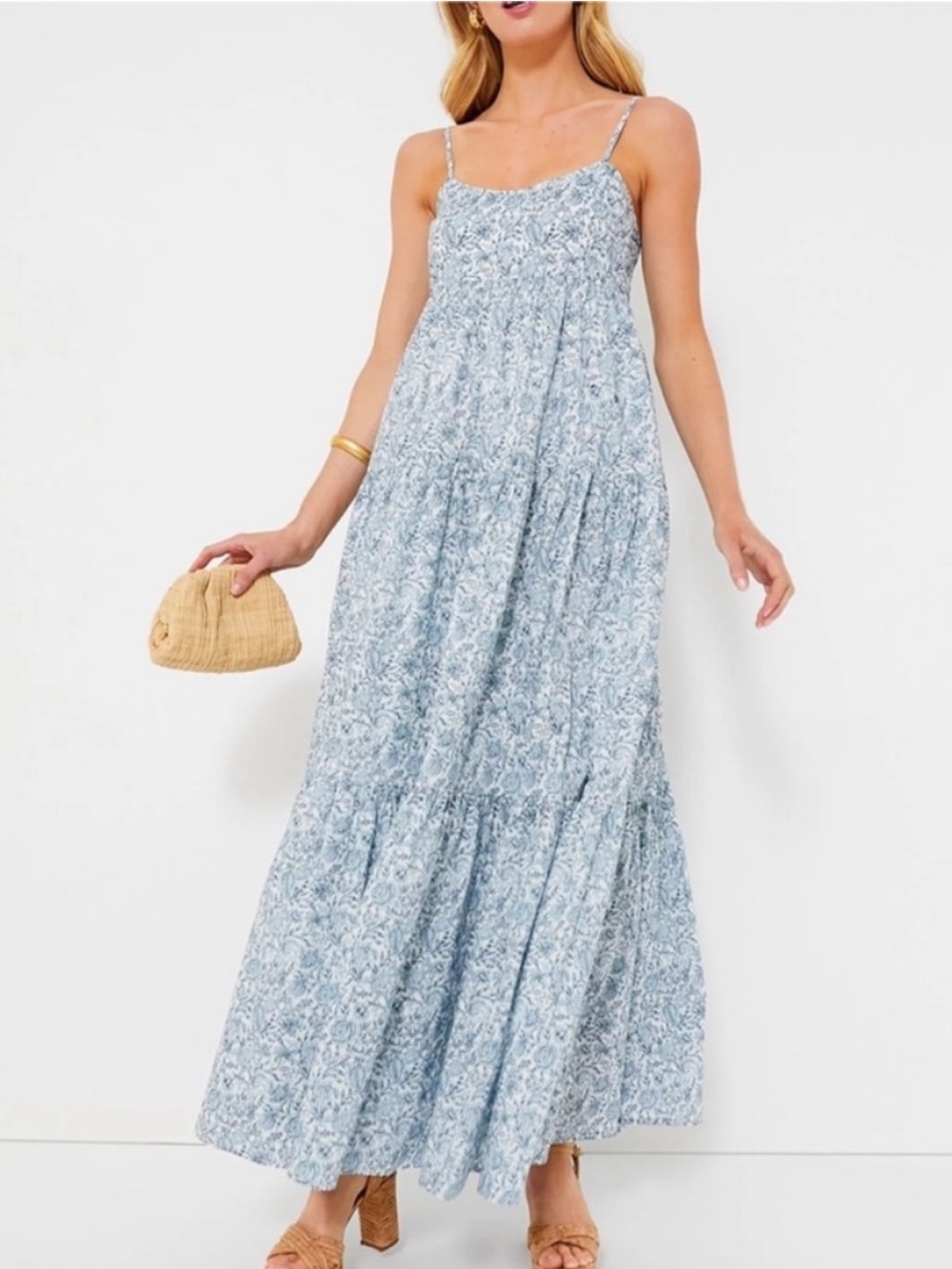 Tuckernuck Teresa Maxi dress. Blue/White floral. M. NWOT - Picture 2 of 10